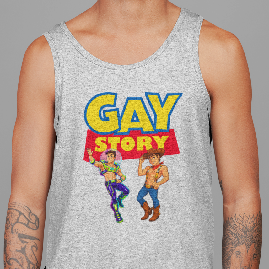 Gay Story Space Hero Cowboy Tee - Shirtless Sci-Fi + Western Himbo Shirt for Campy Pride Outfits