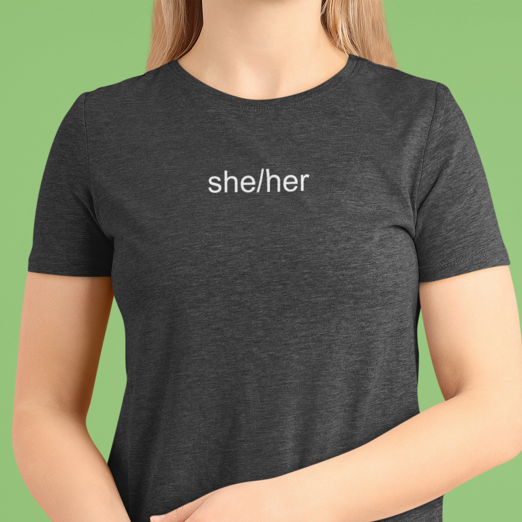She Her Pronoun Pride Beyond Color Tee - Celebrate Inclusive Expression - Pride Majic