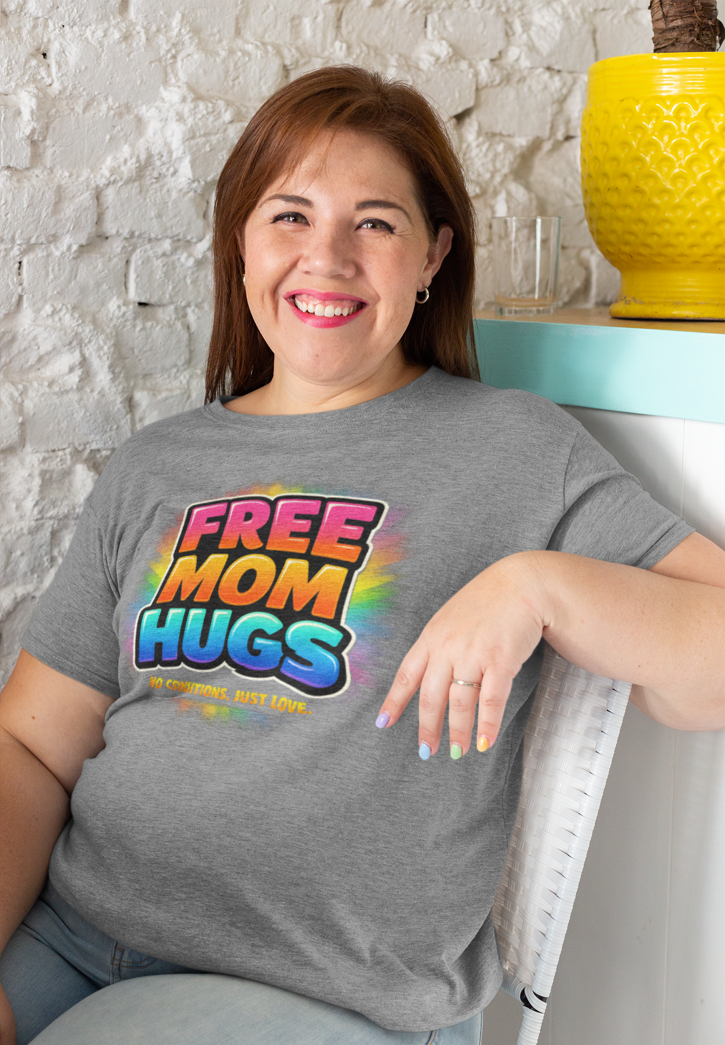Free Mom Hugs Rainbow Pride Tee – Embrace Love and Acceptance with No Conditions