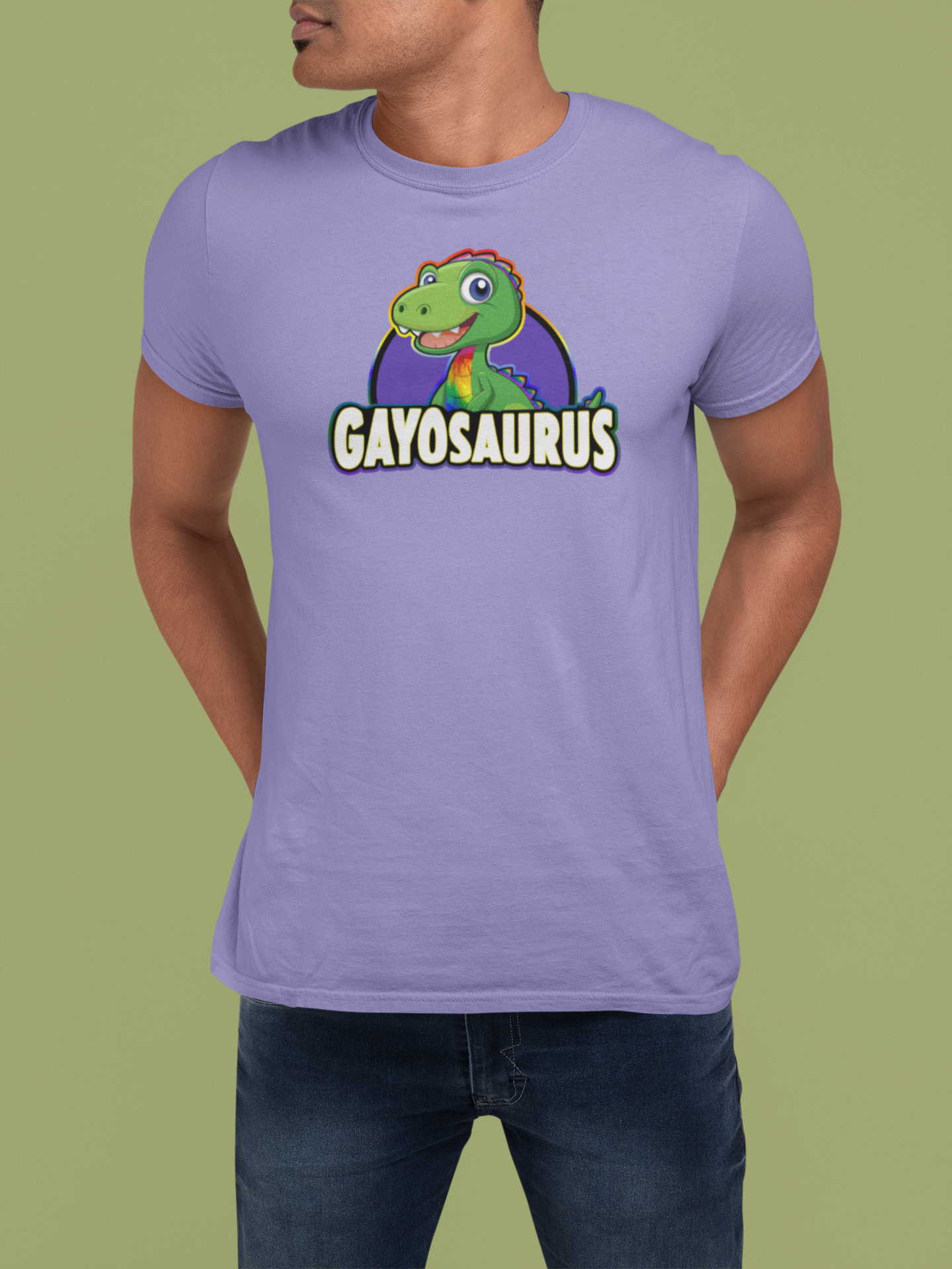 Gayosaurus Rainbow Dinosaur Pride T-Shirt - Pride Majic