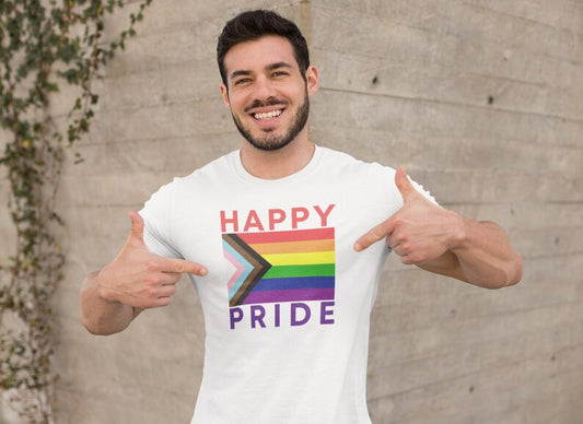 Progress Pride Flag Happy Pride – Tee & Tank
