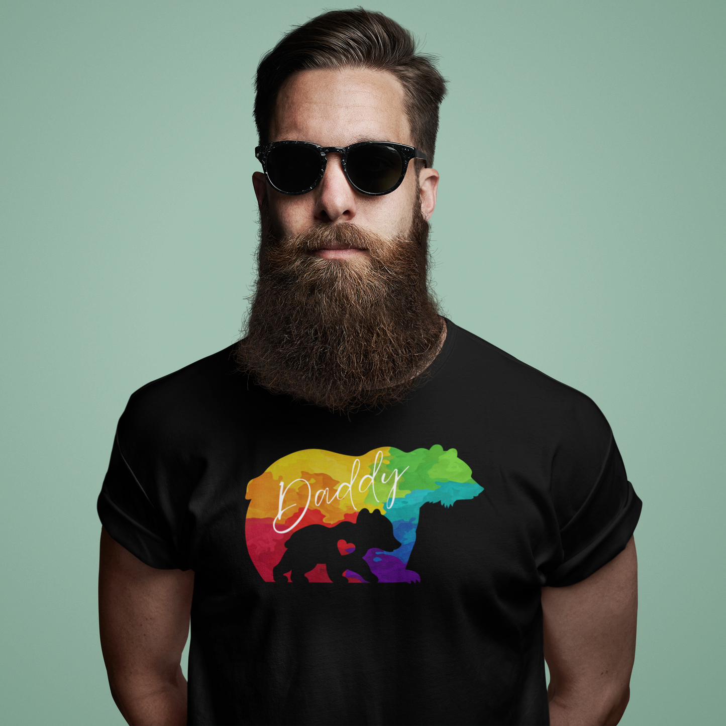 Rainbow Daddy Bear Pride shirt – Love, Strength & Nurture - Pride Majic