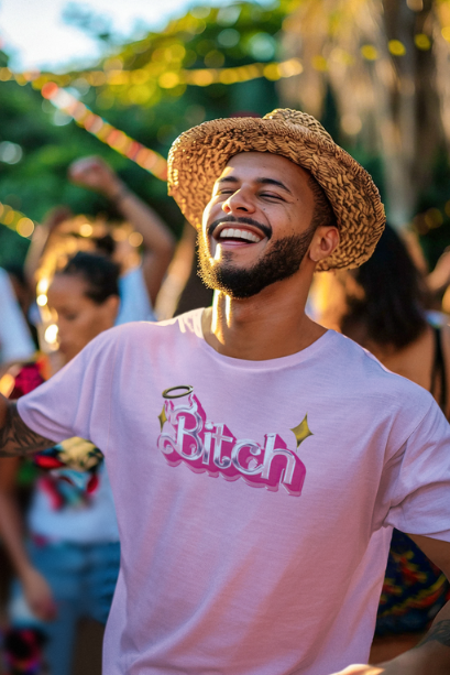 Bitch with a Twist - Pink Devil Tee, Barbie Style Bitch Pink Shirt - Pride Majic