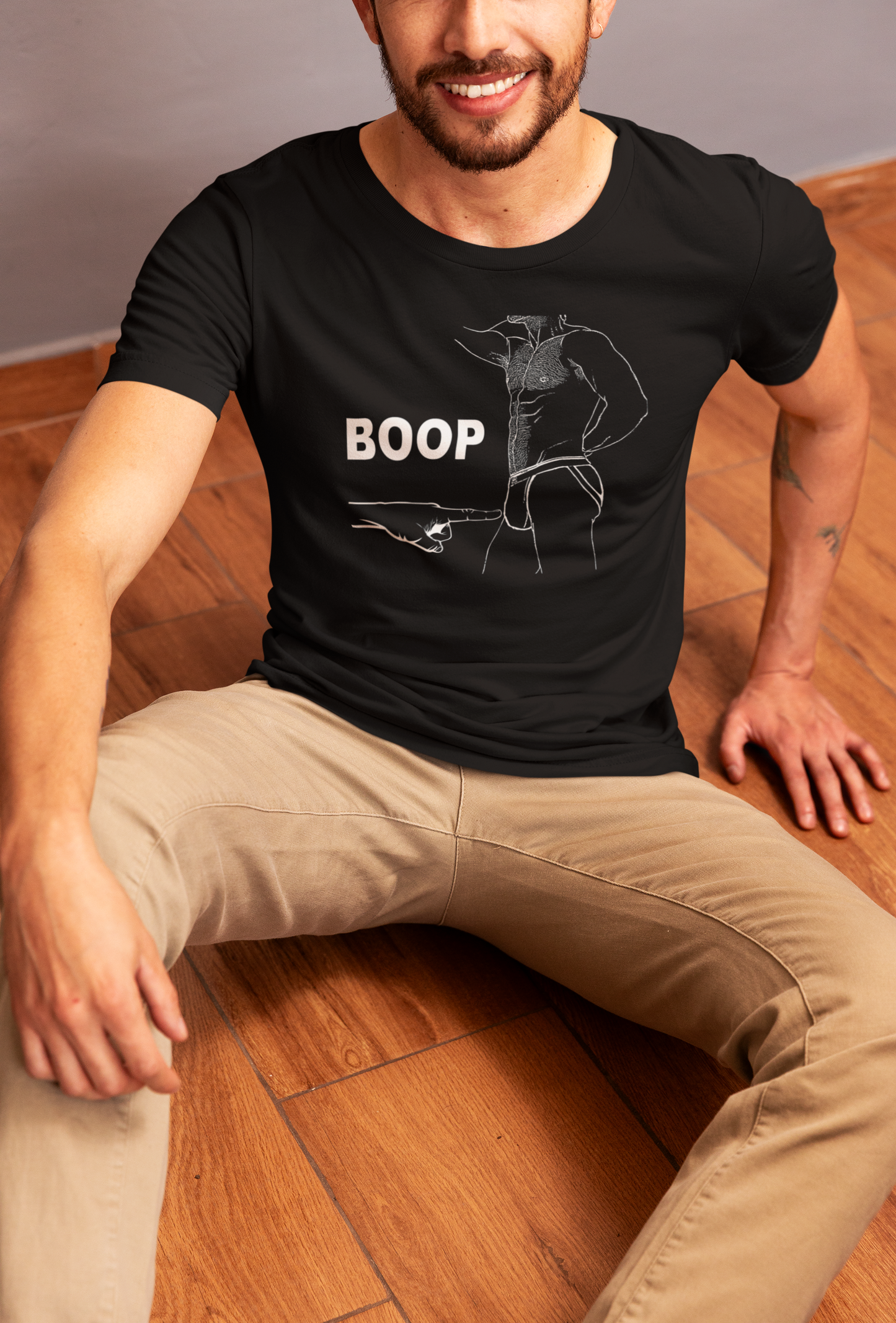 BOOP Jock Strap Tee - Bold LGBTQ Pride T-shirt for Playful Self-Expression - Pride Majic