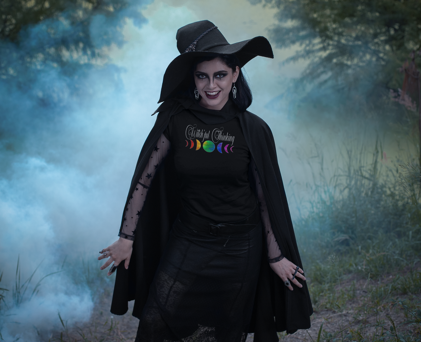 Witch’ful Thinking – Rainbow Moon Phases Pride Tee
