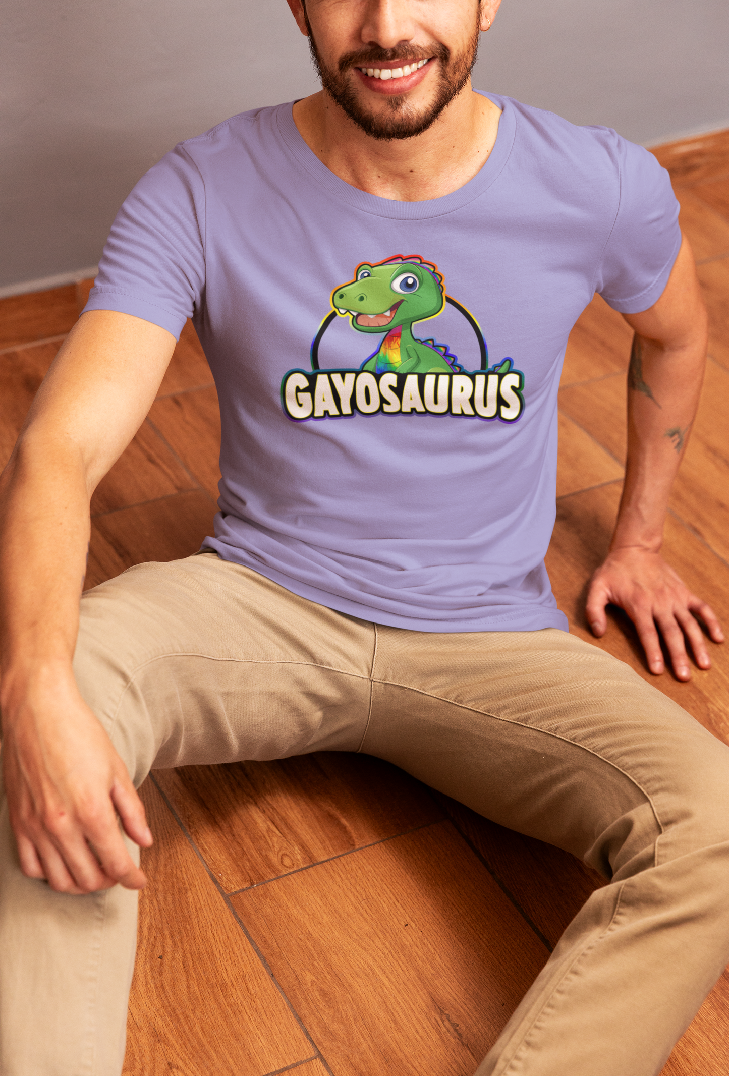 Gayosaurus Rainbow Dino Tee