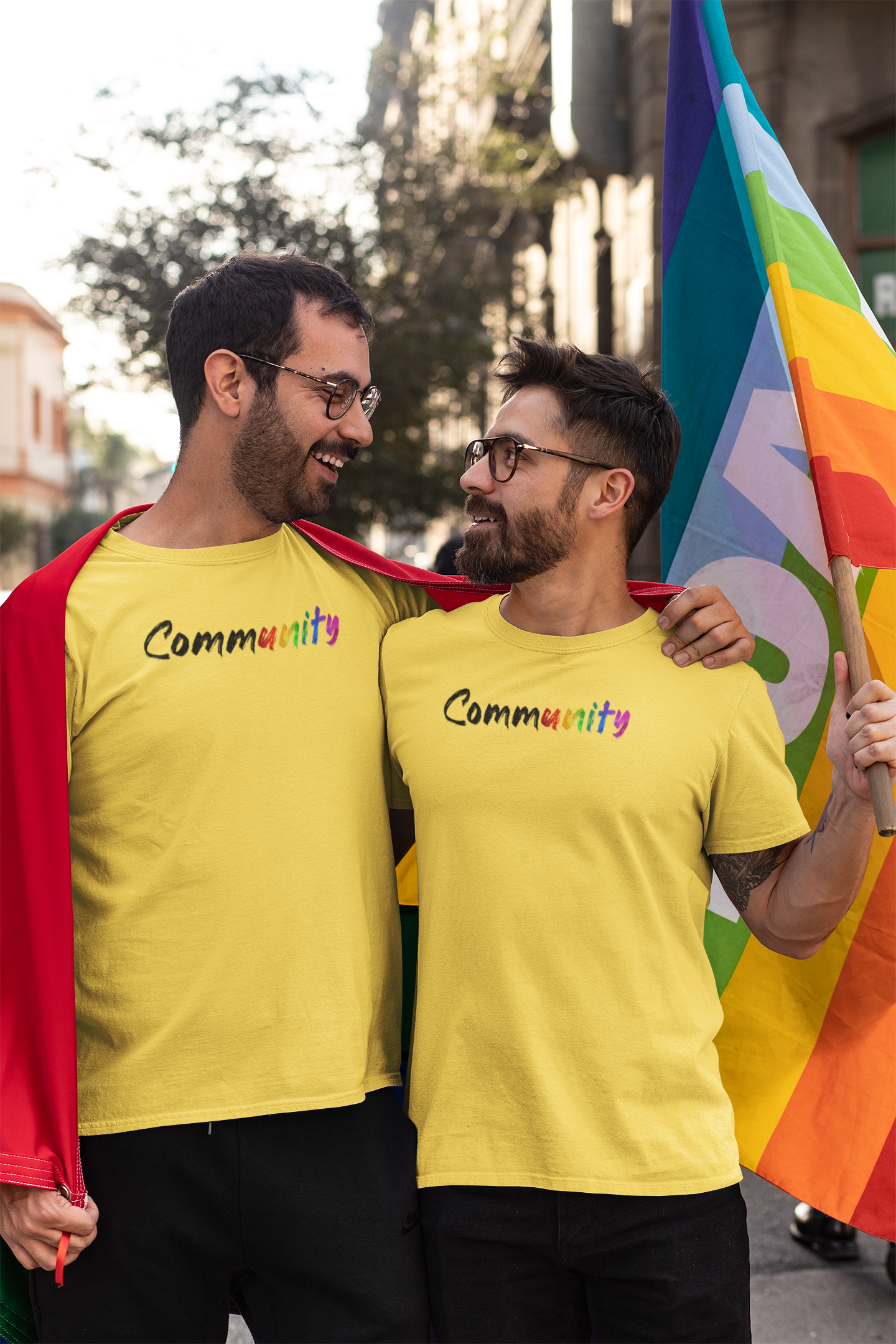 Community rainbow unity Graffiti Tee – Celebrate Unity & Pride