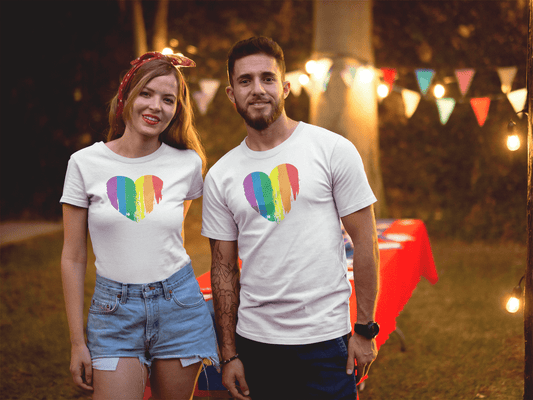 Rainbow Swatch Heart Tee - Painted with Pride