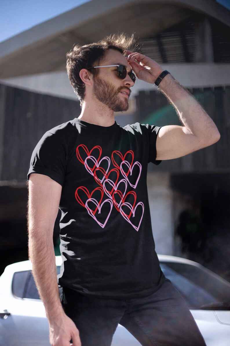 Hearts Dancing Valentine’s Day Heart Shirt - Celebrate Love with Our Love Is Love Tee - Pride Majic