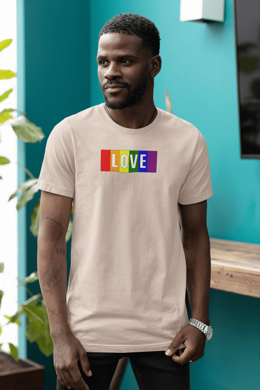 Rainbow LOVE Block T-Shirt – Wear Your Pride Boldly!