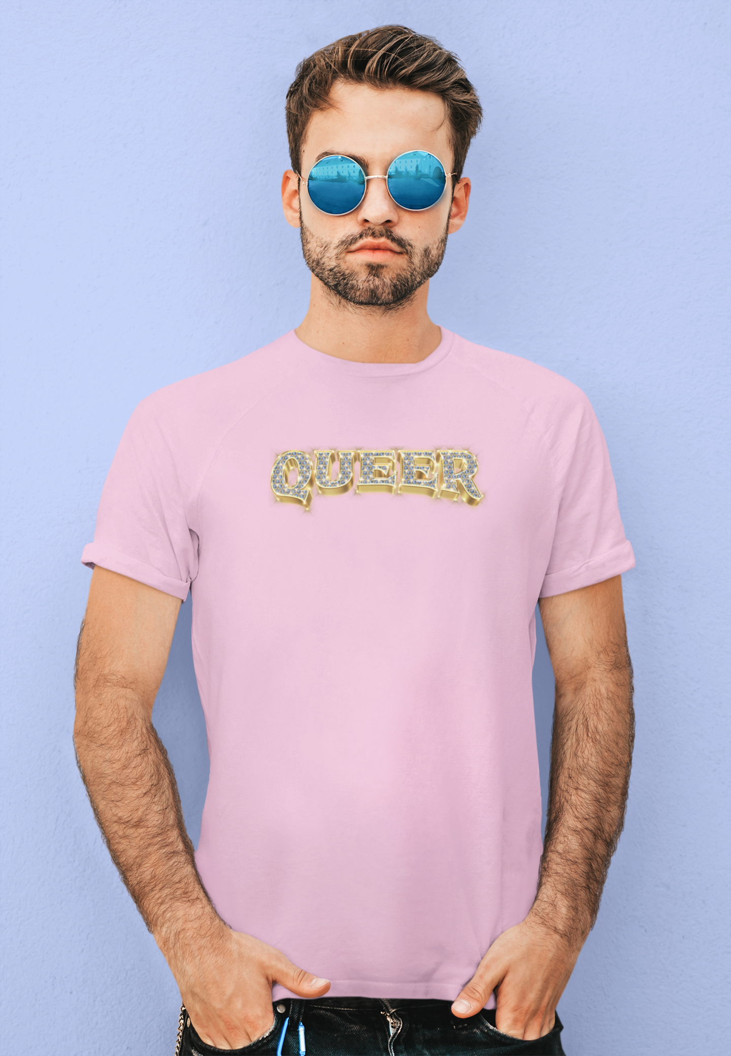 Queer T-shirt or Tank with Sparkle Graphic
