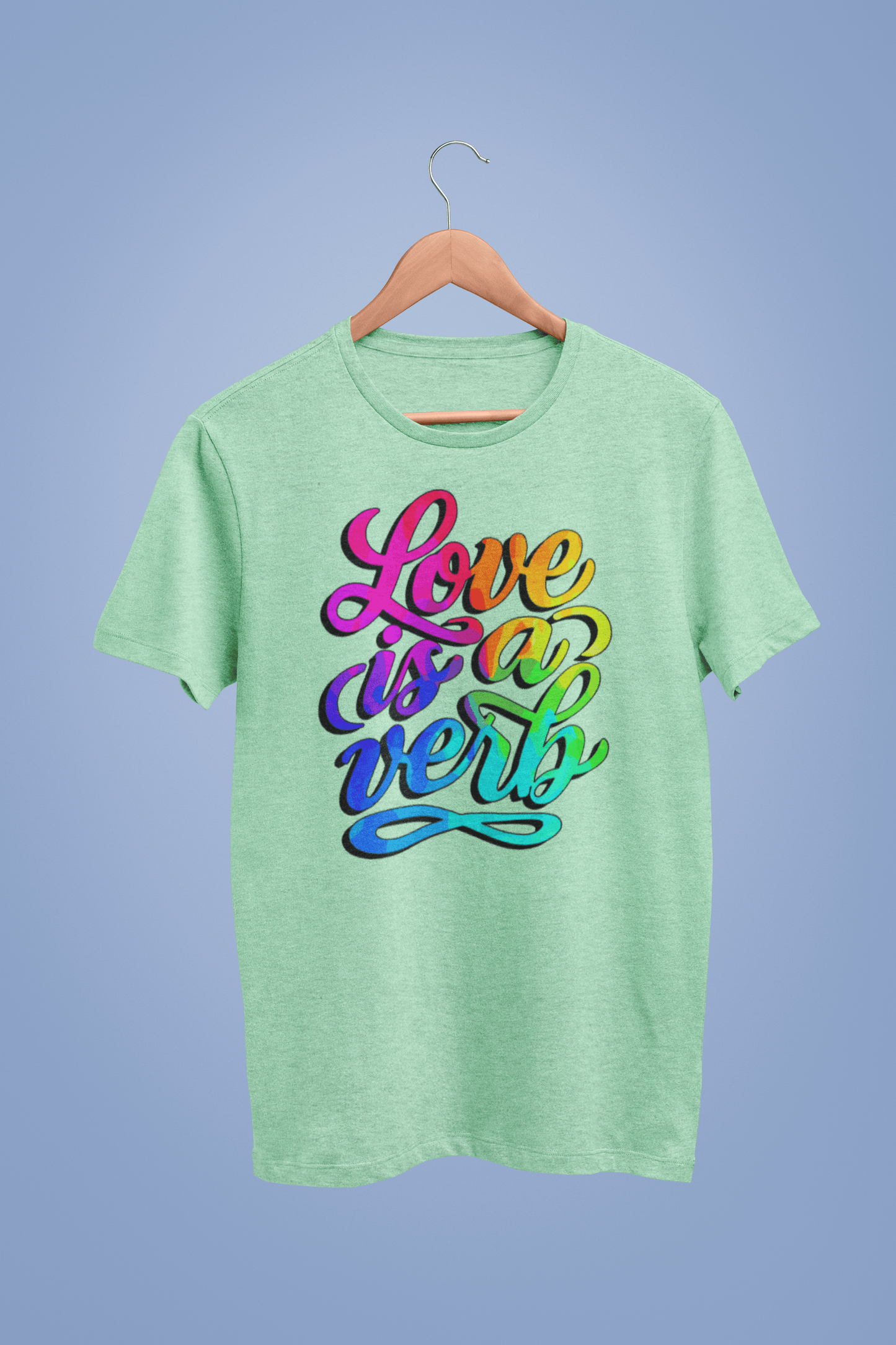 Love Is a Verb – Retro Psychedelic Pride Tee
