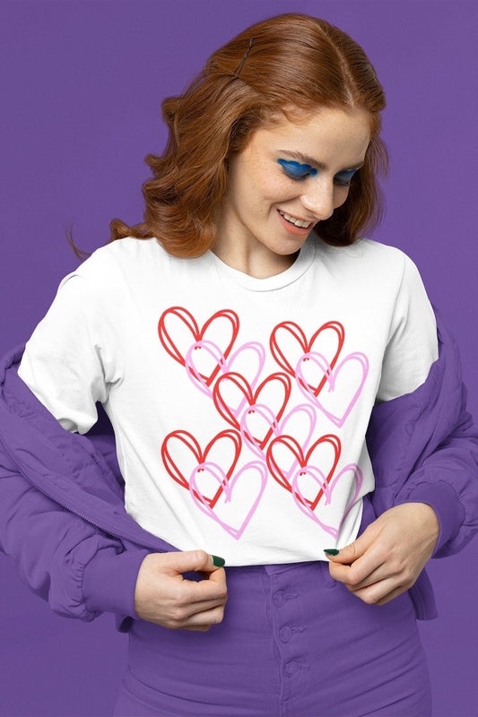 Hearts Dancing Valentine’s Day T-Shirt – Love Is Love Tee