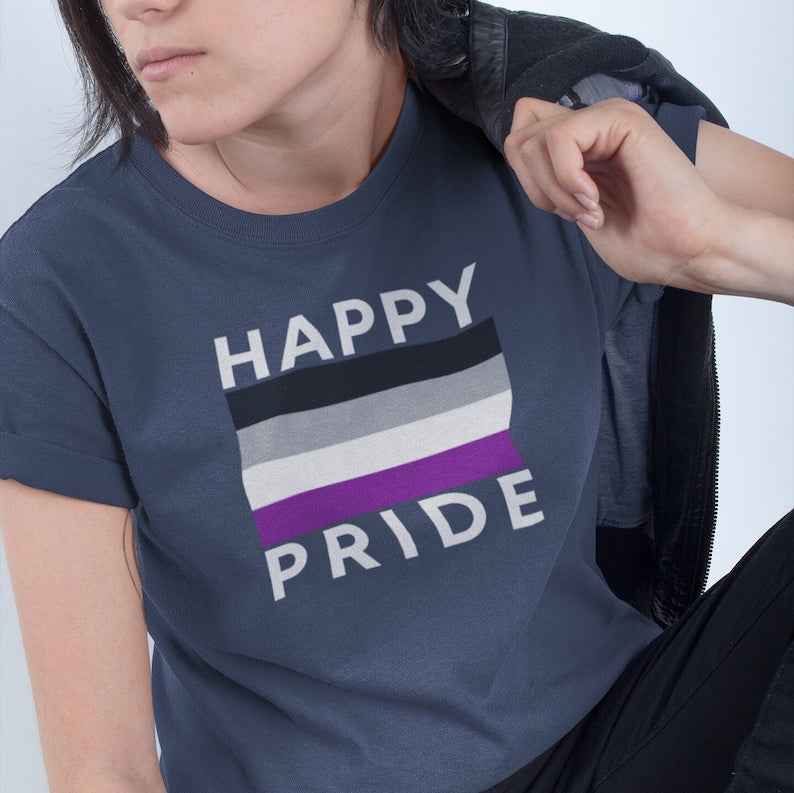 Asexual Flag Happy Pride Tee & Tank for LGBTQ Celebration - Pride Majic