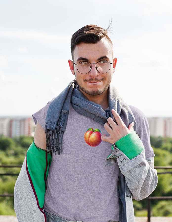 Peach Emoji T-Shirt – Playful, Bold, and Proud - Pride Majic
