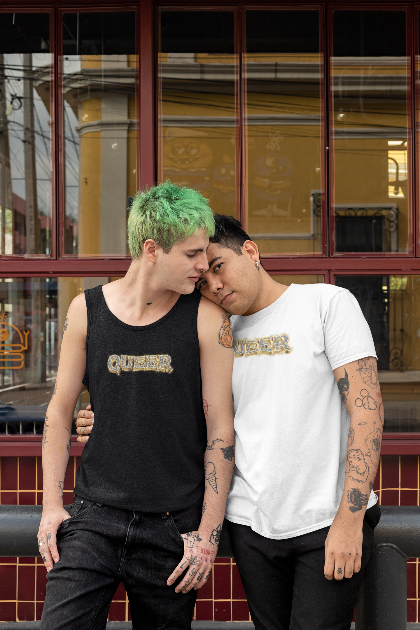 Queer T-shirt or Tank with Sparkle Graphic