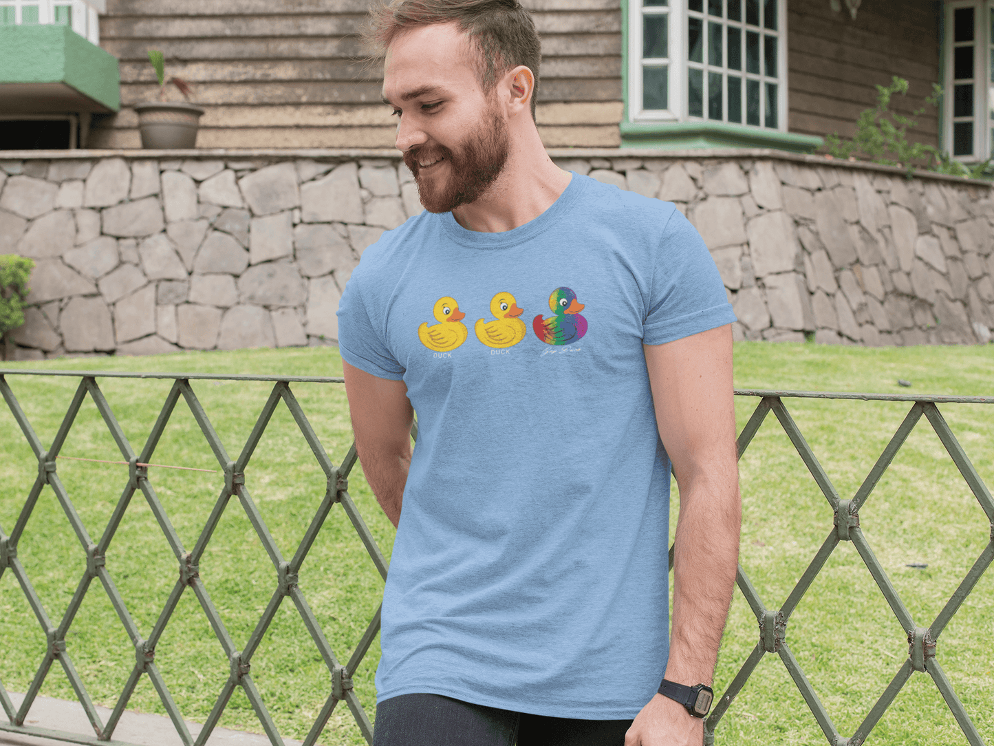 Duck, Duck, Gay Duck LGBTQ Pride T-Shirt – Fun & Playful