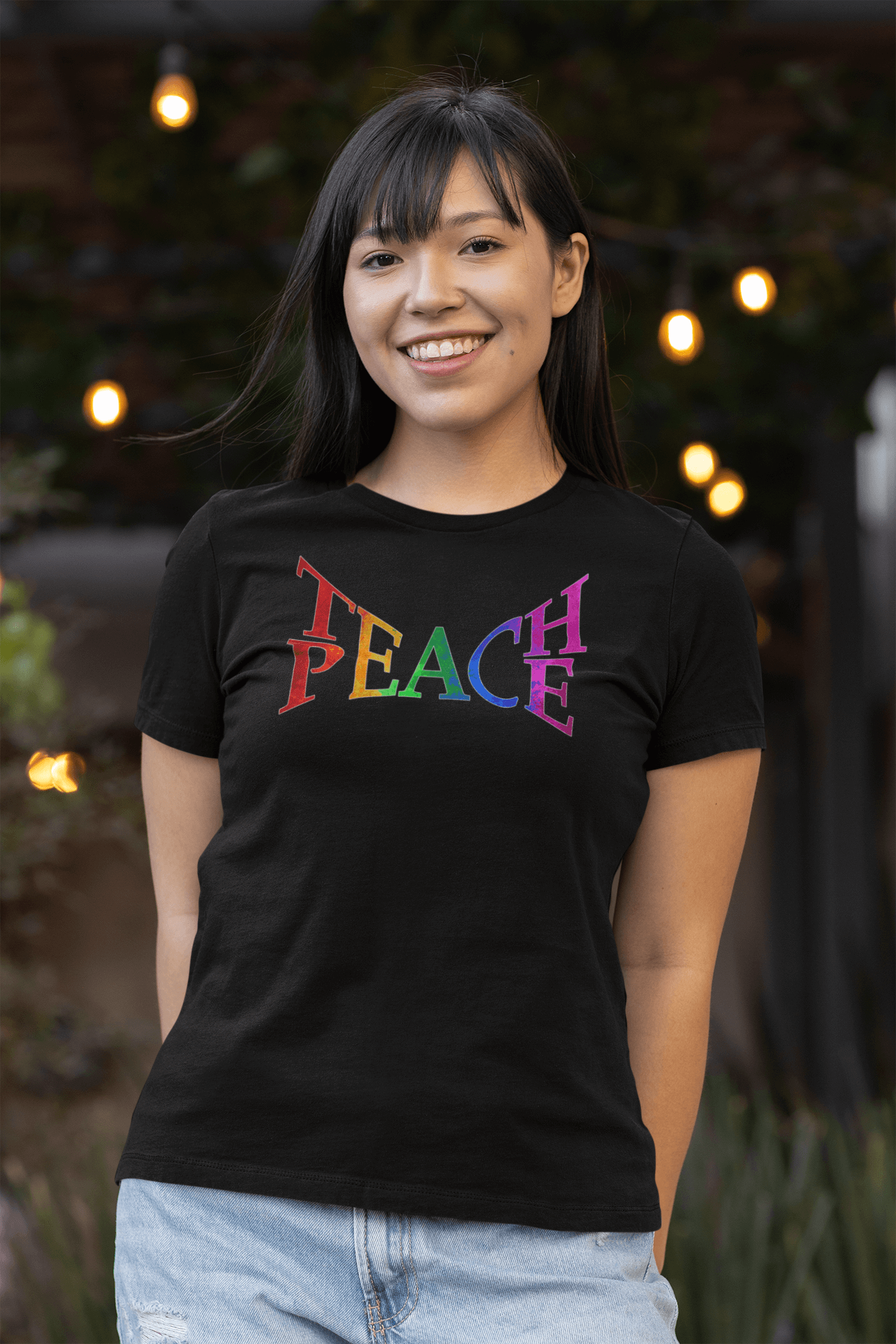 Teach Peace Rainbow Pride T-Shirt LGBTQ+ Equality Shirt Love & Unity