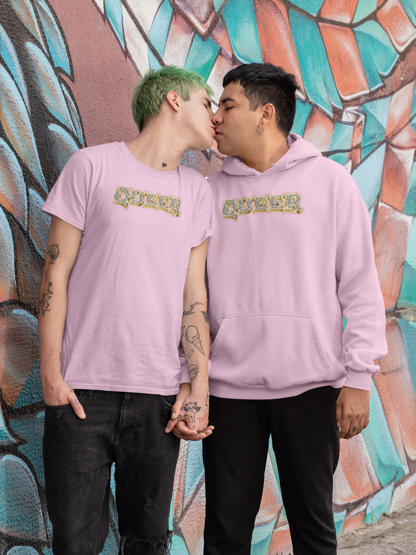 Queer T-shirt or Tank with Sparkle Graphic