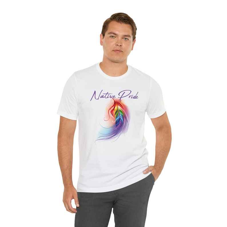 Two Spirit Indigenous Pride Feather Tee – Indigenous LGBTQ+ Shirt - Pride Majic
