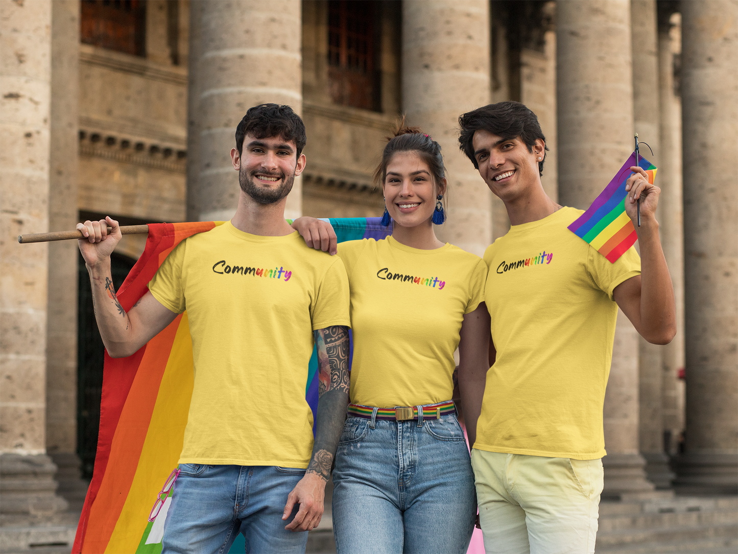 Community rainbow unity Graffiti Tee – Celebrate Unity & Pride