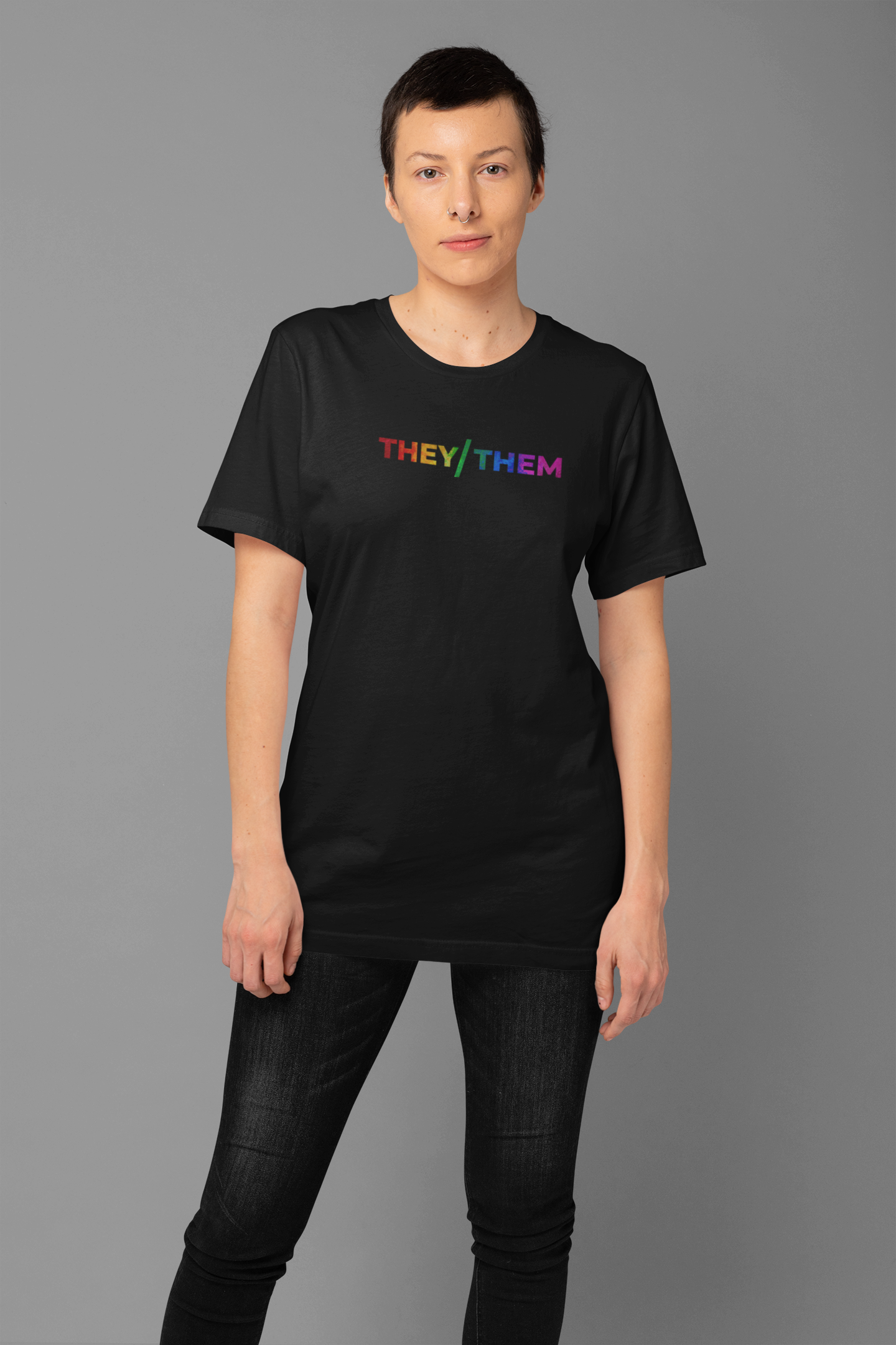THEY THEM Pronoun Pride T-Shirt - Celebrate Your Identity with Pride! - Pride Majic