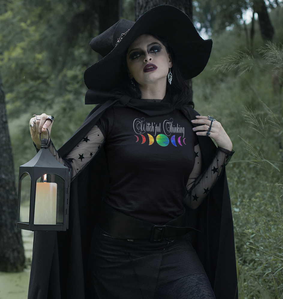 Witch’ful Thinking – Rainbow Moon Phases Pride Tee