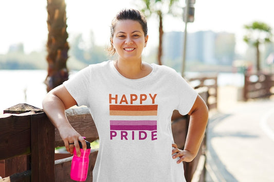 Lesbian Flag Happy Pride – Tee & Tank