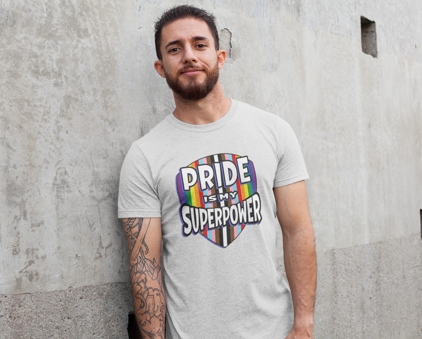Pride Superpower Wear Your Strength Tee - Wear Your Strength with Confidence - Pride Majic