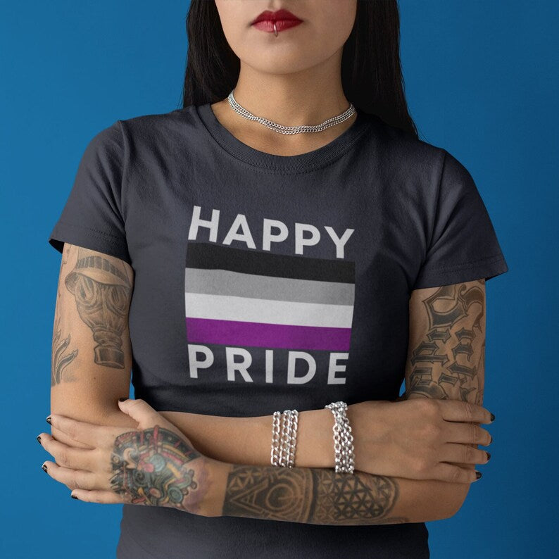 Asexual Flag Happy Pride – Tee & Tank