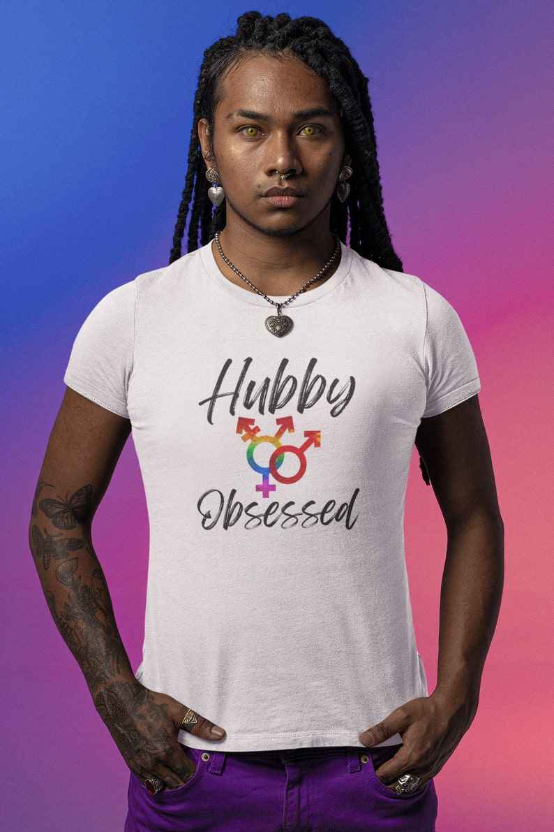 Nonbinary Hubby Obsessed Husband TShirt for Pride and Fun - Pride Majic