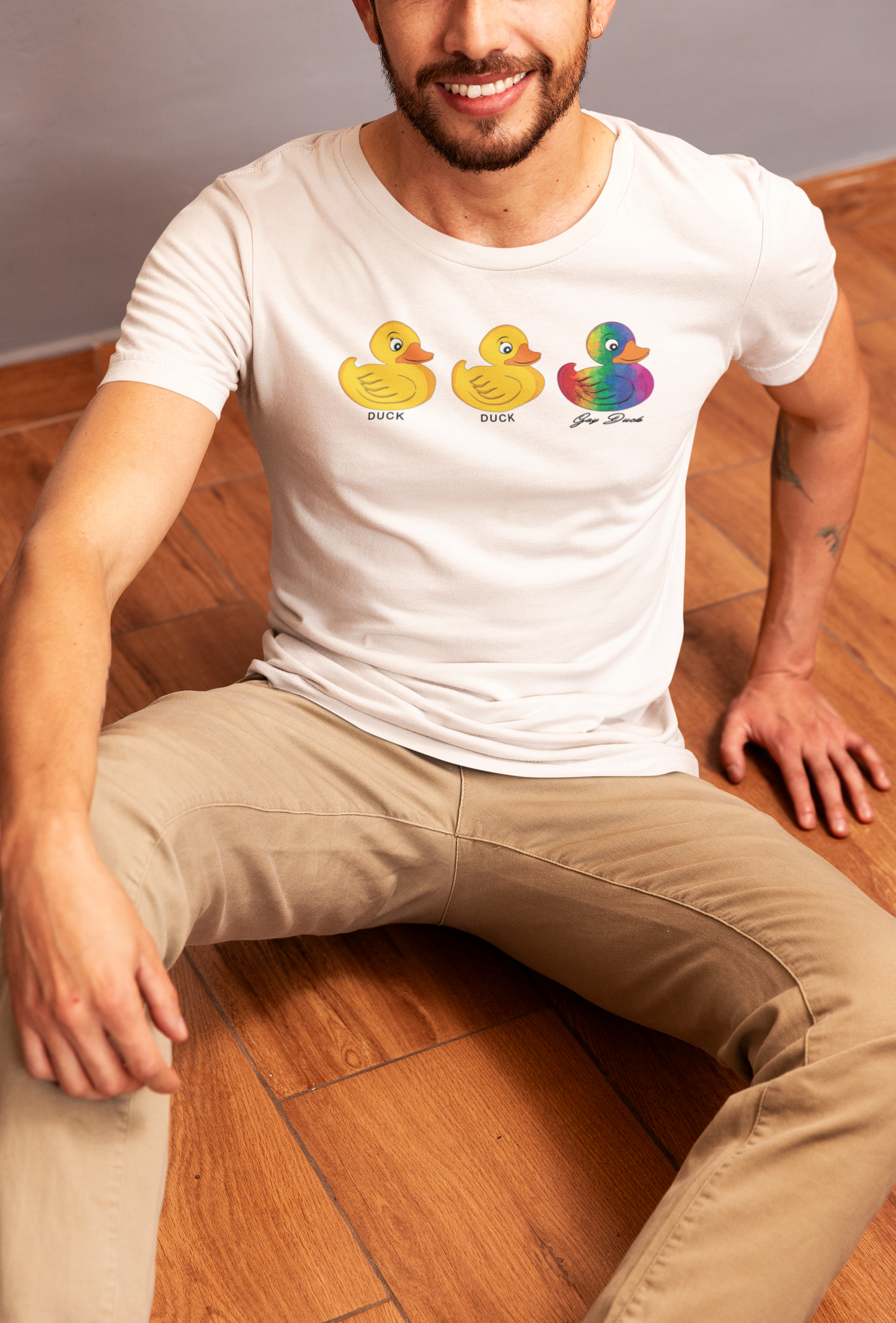 Duck Duck Gay Duck Pride T-Shirt – Fun & Playful LGBTQ Apparel - Pride Majic