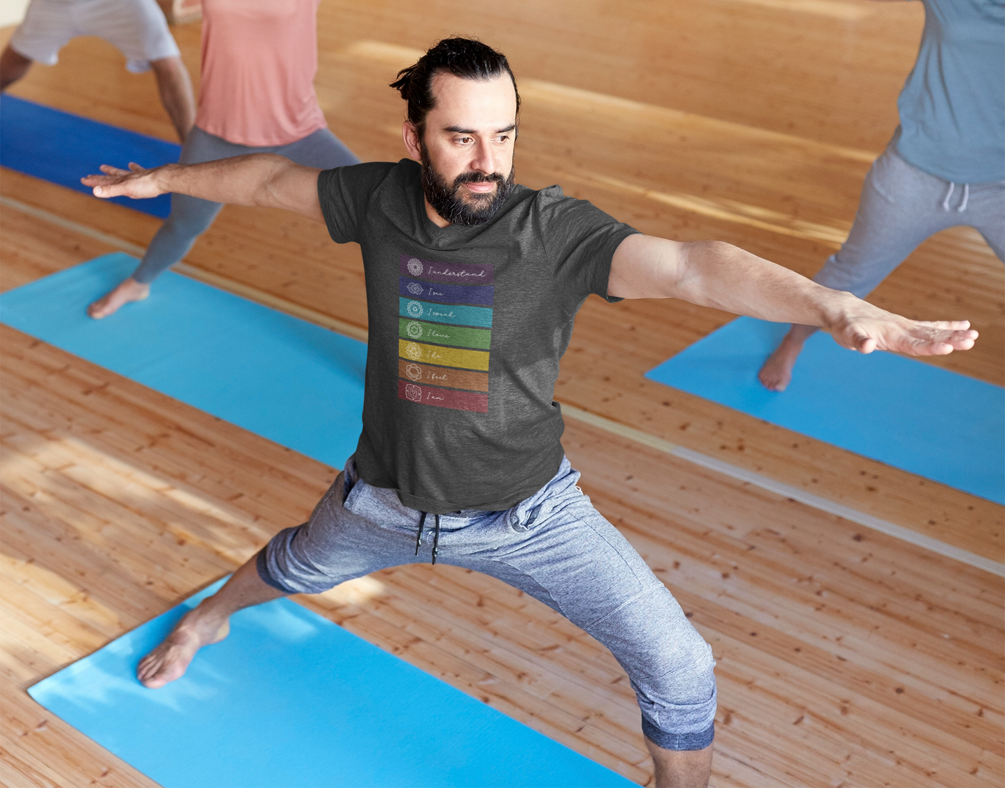 Seven Chakra Alignment Affirmations Energy Mindfulness Yoga Flow Tee - Pride Majic