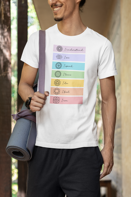Seven Chakra Alignment Affirmations Energy Mindfulness Yoga Flow Tee - Pride Majic