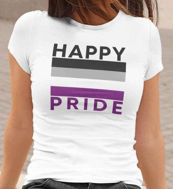Asexual Flag Happy Pride Tee & Tank for LGBTQ Celebration