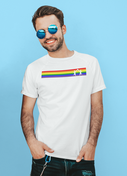 Rainbow Stripe Logo Tee – Wear Your Dream, Live Your Truth