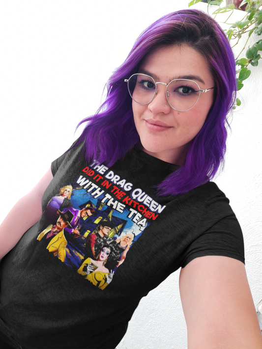The Drag Queen Did It T-Shirt – A Fierce & Funny Mystery! 💄🔎☕