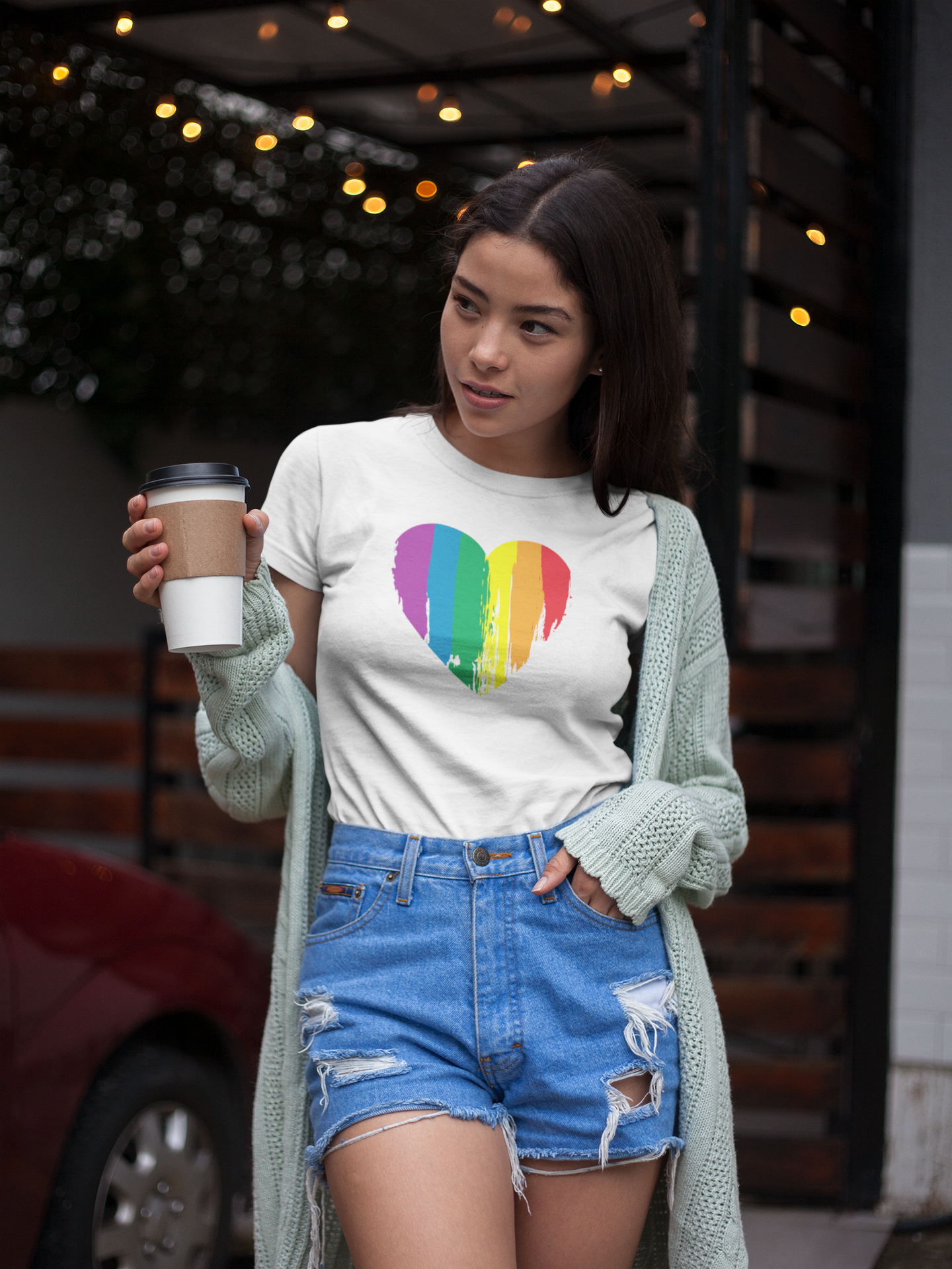 Rainbow Swatch Heart Tee - Painted with Pride