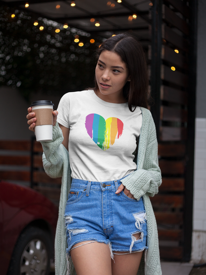 Rainbow Swatch Heart Tee - Painted with Pride