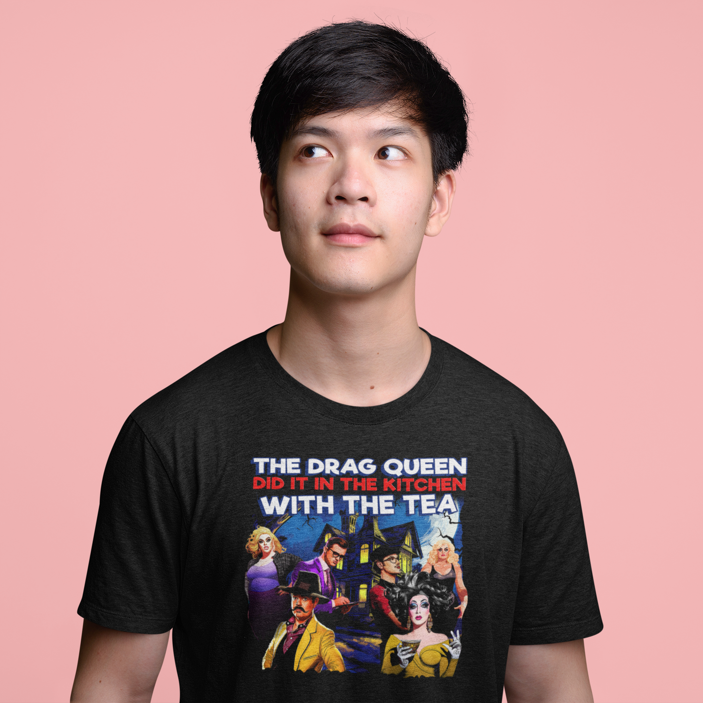 The Drag Queen Did It T-Shirt – A Fierce & Funny Mystery! 💄🔎☕