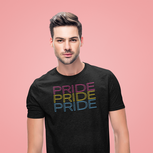 Pansexual Pride Neon T-Shirt – Bold, Bright, and Proud 💖💛💙