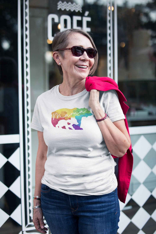 Mama Bear Rainbow Pride T-shirt for Supportive Moms