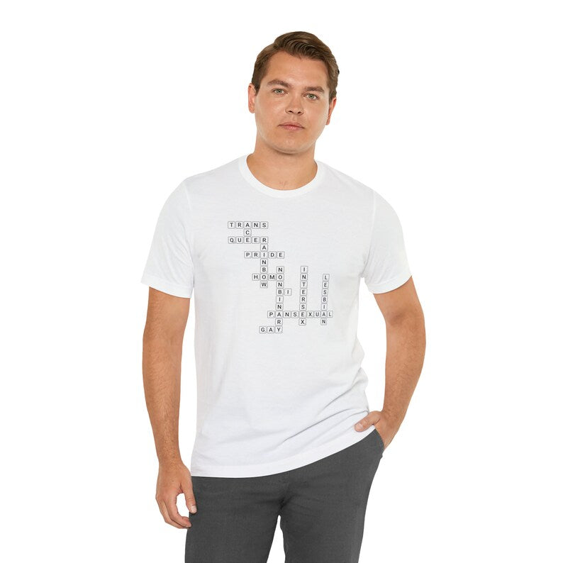 LGBTQIA Scrabble T-Shirt, gaymer, Pride Shirts, Gamer, gay, Trans, Queer, Lesbian, BI, nonbinary, Ace, Pride, Gay Pride, LGBTQ, Pride Month