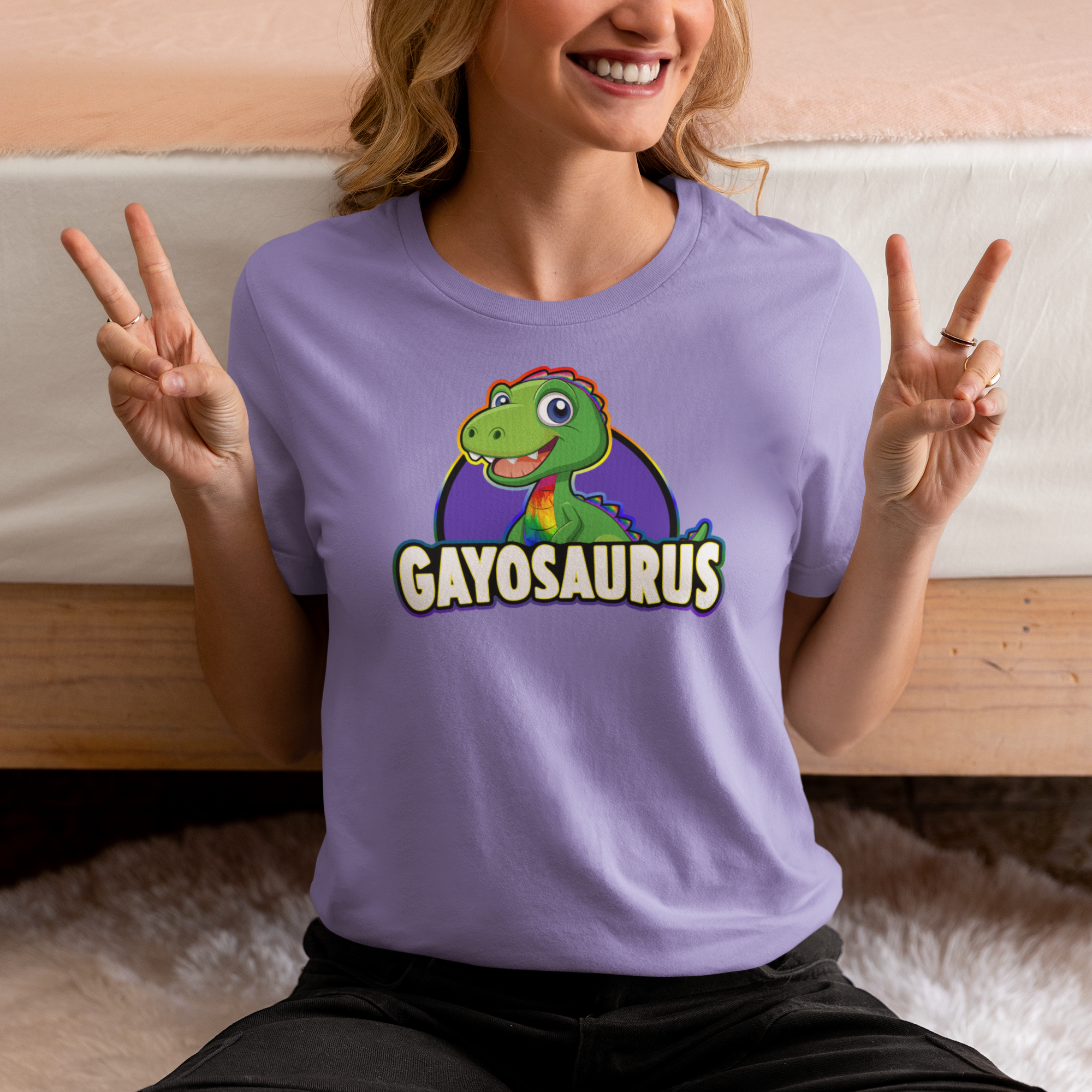 Gayosaurus Rainbow Dino Tee