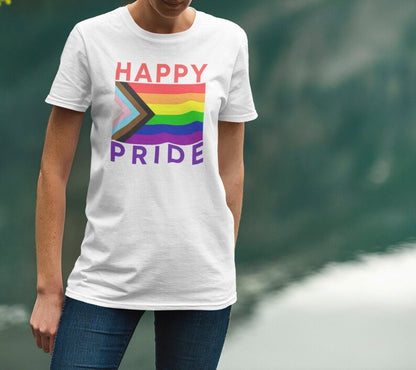 Progress Pride Flag Happy Pride – Tee & Tank