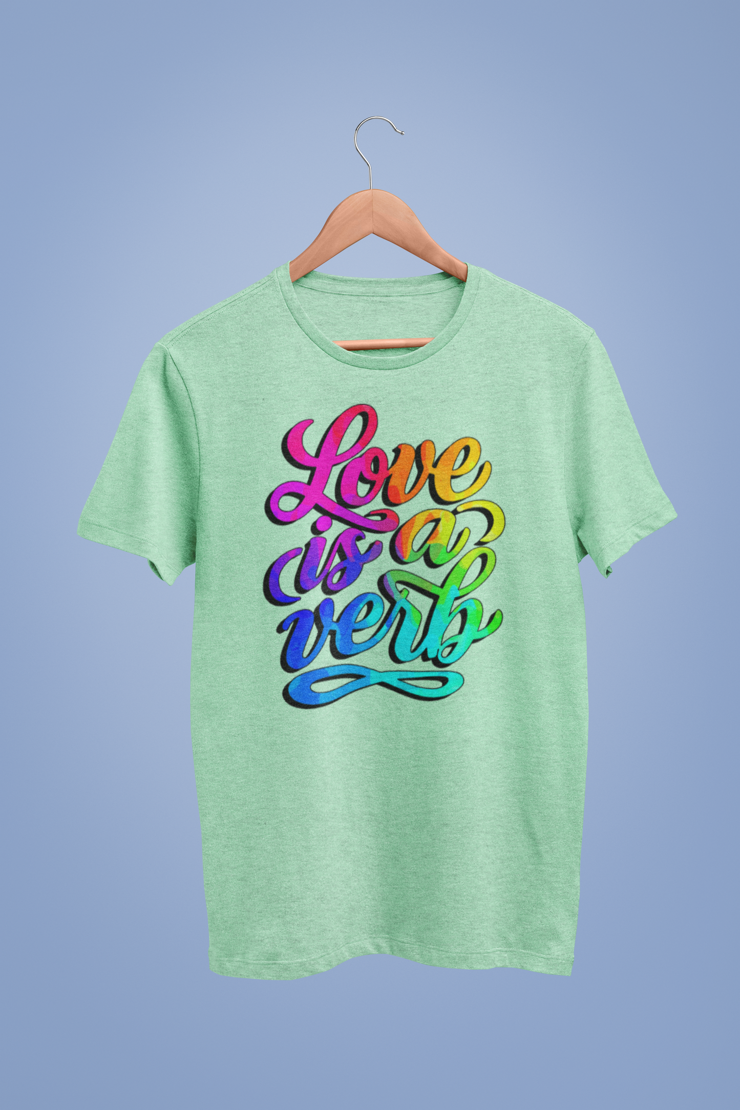 Love Is a Verb – Retro Psychedelic Pride Tee