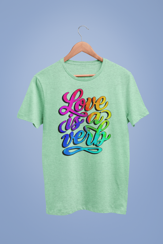 Love Is a Verb – Retro Psychedelic Pride Tee