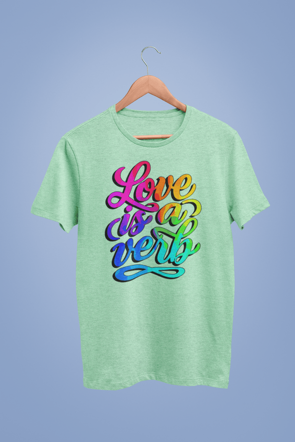 Love Is a Verb Retro Psychedelic Tee - Embrace the Vibe and Spread the Love