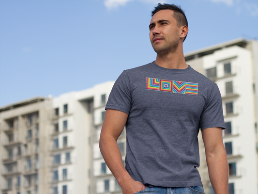 Geometric Rainbow LOVE T-Shirt – Bold, Beautiful, and Inclusive