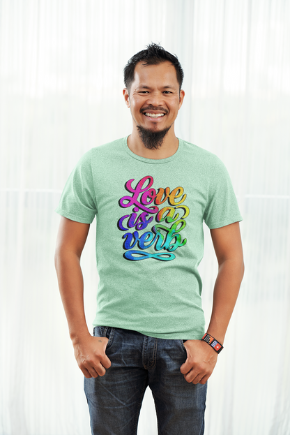 Love Is a Verb – Retro Psychedelic Pride Tee